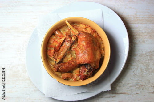 plate of castelnaudary cassoulet photo