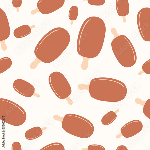 Cute summer ice cream seamless pattern. Beach party vector background.