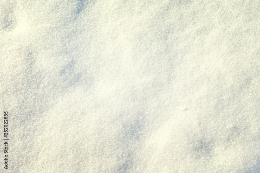 Texture of fresh white snow. Abstract empty background.