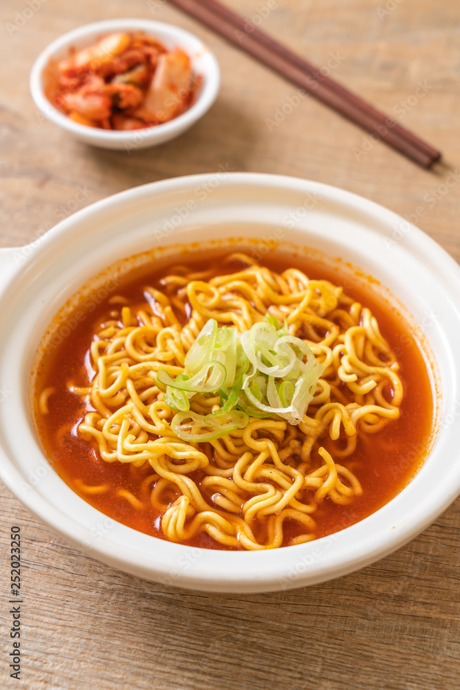 korean spicy instant noodles with kimchi korean spicy instant noodles with kimchi