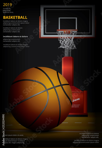 Basketball Poster Advertising Vector Illustration