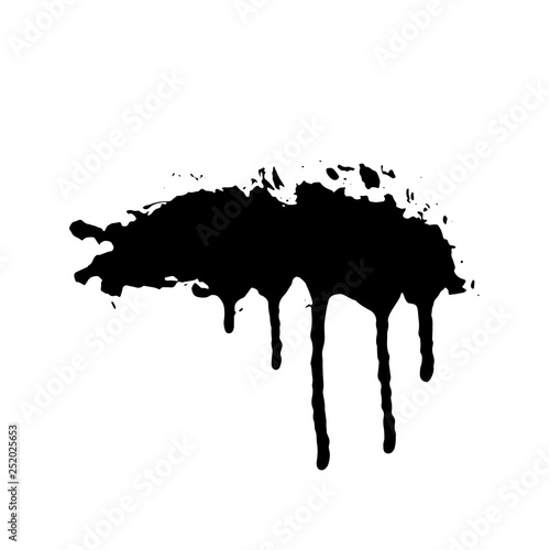 Spray drips banners. Grunge hand drawn vector illustration.