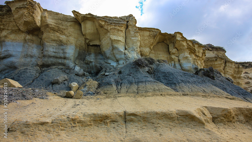 Cliff face erosion