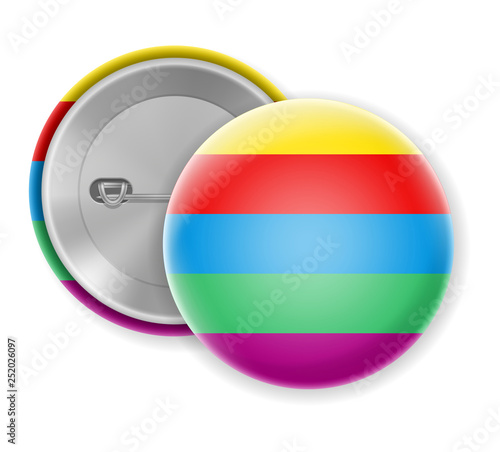 badge pin multicolor label stock vector illustration