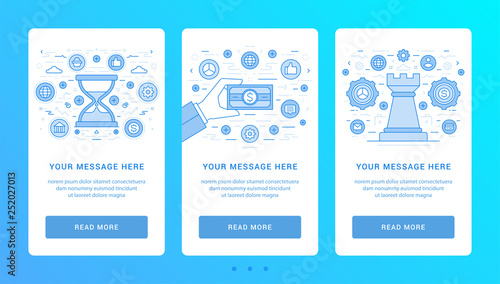 Vertical banners flat thin line icons vector illustration.