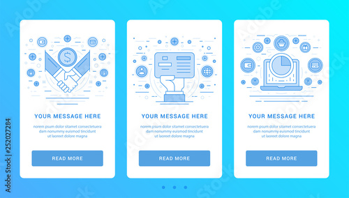 Vertical banners flat thin line icons vector illustration.