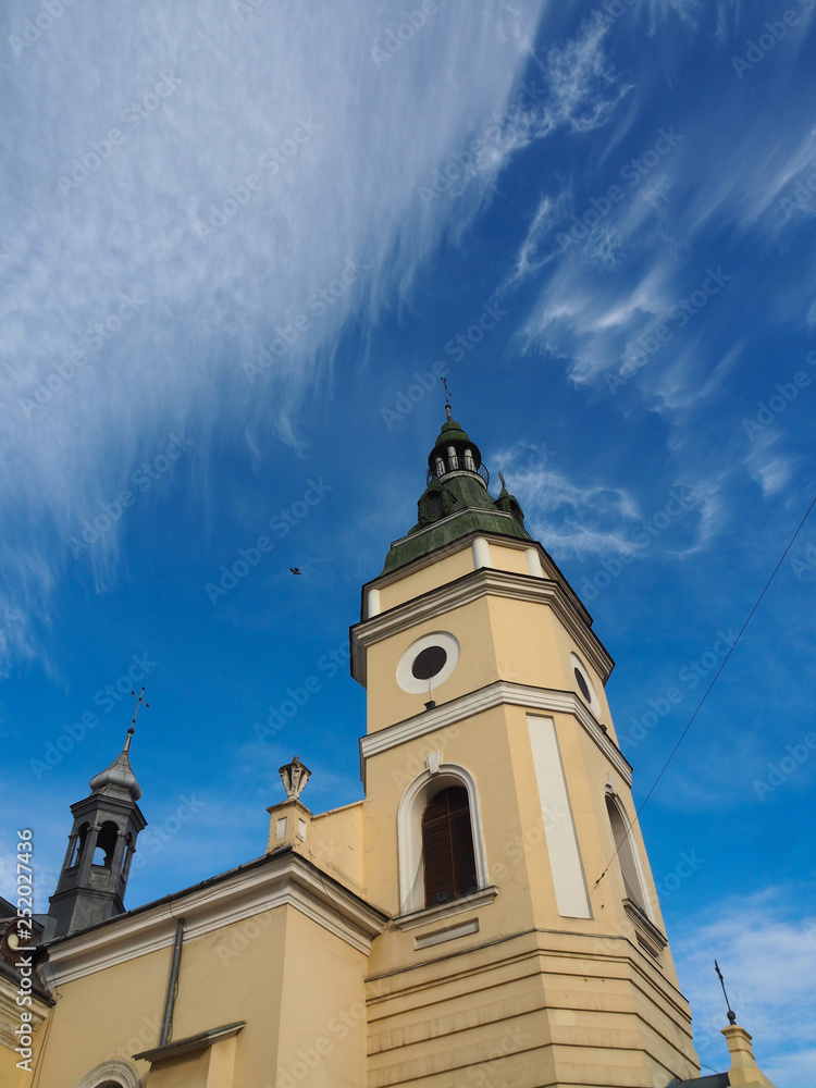 St. Anne's Church in Lviv against the blue sky