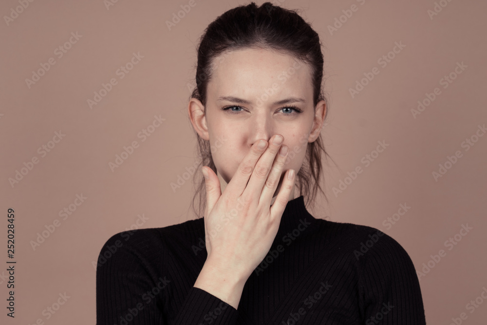 Girl with emotions sad anger mad scream Girl with emotions sad anger mad scream