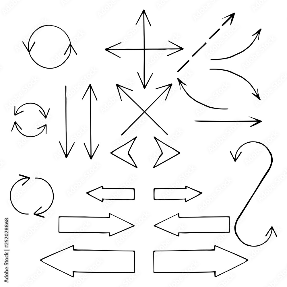 Obraz na plátně Hand drawn arrows set