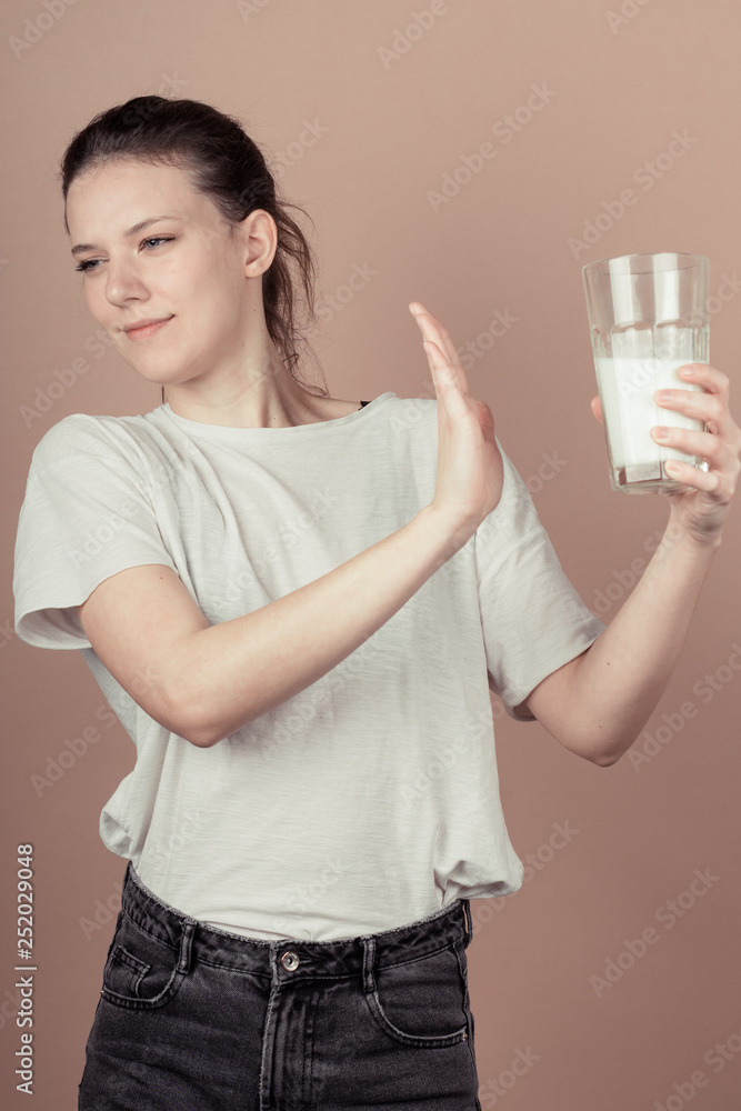 girl drinks milk and is happy girl drinks milk and is happy
