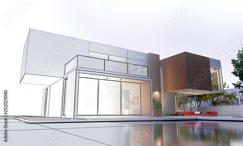 Modern luxurious home project evolution © FrankBoston