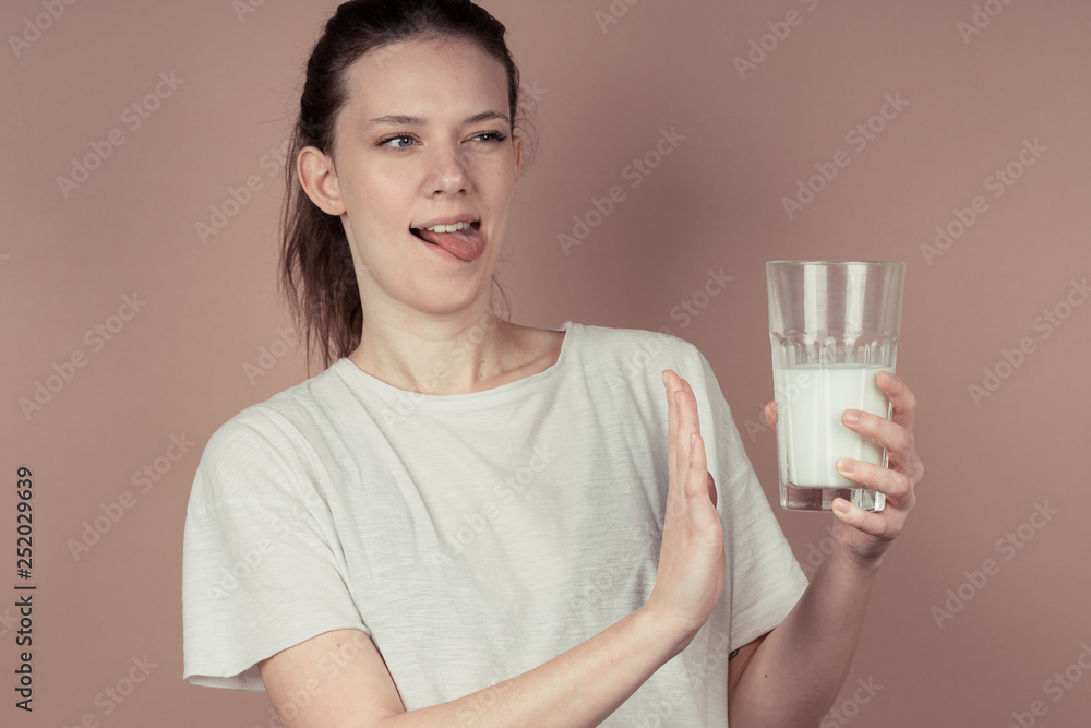 girl drinks milk and is happy girl drinks milk and is happy