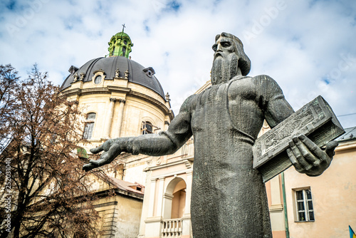 Ivan Fedorov Statue, Ukraine, Lviv photo