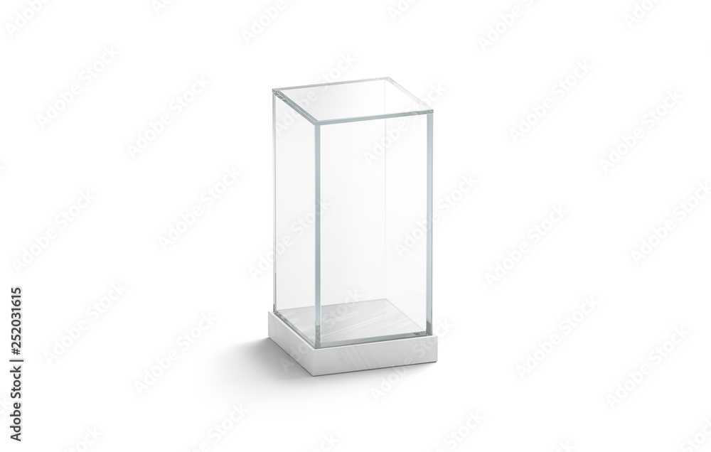 Blank white vertical glass showcase mock up, isolated, 3d rendering. Empty decor vase for flowers or statuette mock up. Clear plexiglass storage dome. Podium for installation template. Blank white vertical glass showcase mock up, isolated, 3d rendering. Empty decor vase for flowers or statuette mock up. Clear plexiglass storage dome. Podium for installation template.