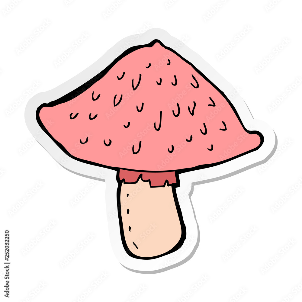 sticker of a cartoon wild mushroom sticker of a cartoon wild mushroom