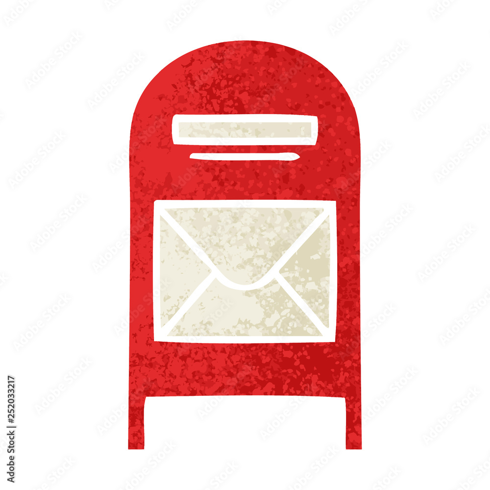 retro illustration style cartoon mail box retro illustration style cartoon mail box