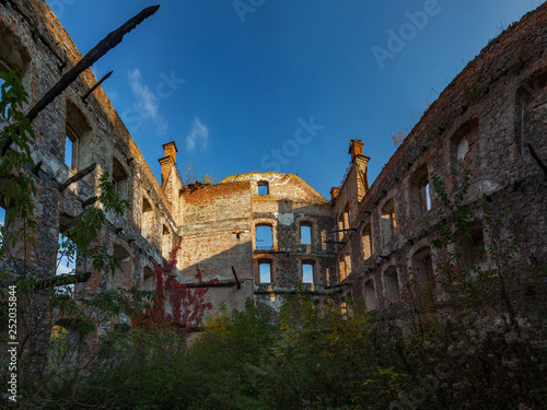 Walls of the destroyed building