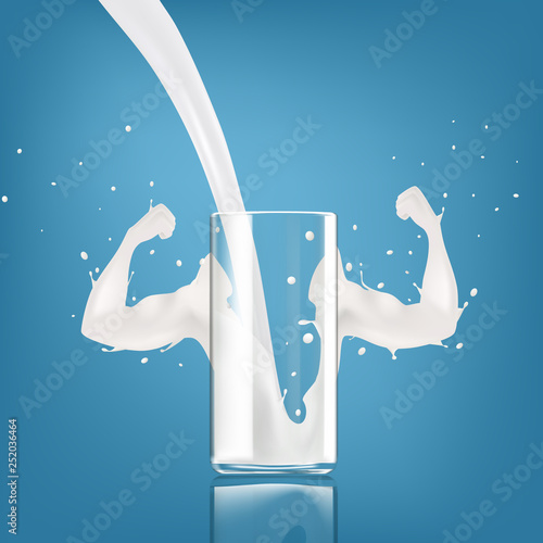 Splash Of Milk In Form Of Strong Arm Concept