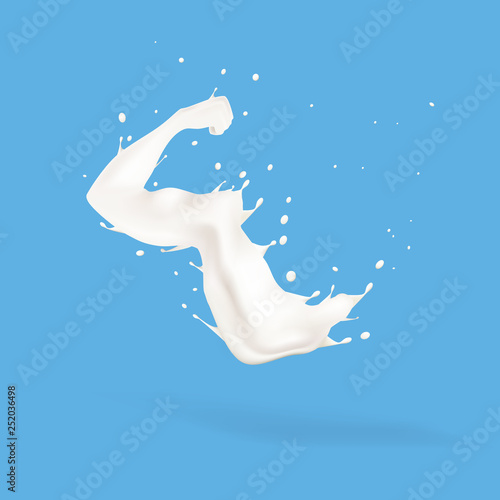 Splash Of Milk In Form Of Strong Arm Concept