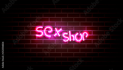 Realistic Neon Pink Light Sign Decoration On The Wall