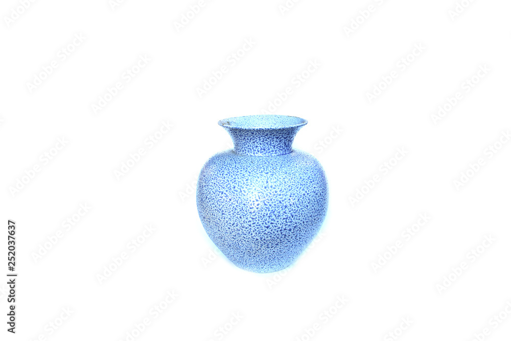 Blue pattern vase on isolated white Blue pattern vase on isolated white