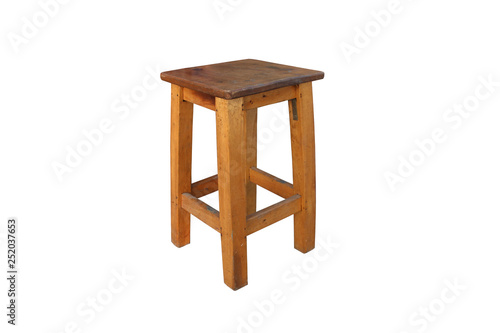 wood chair on isolated white