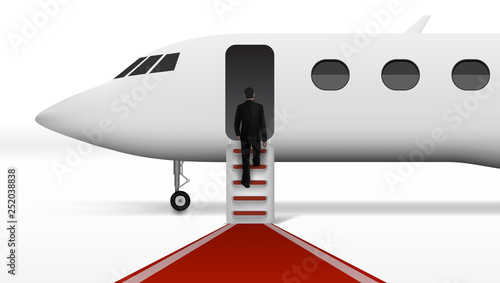 Businessman Boarding In Executive Airliner Corporate Jet