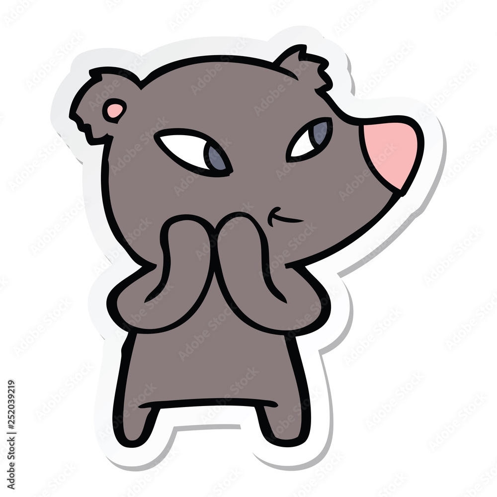 Fototapeta premium sticker of a cute cartoon bear
