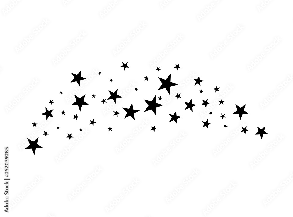 Obraz premium Fireworks star random source stream. Falling Star. Stars on a white background.