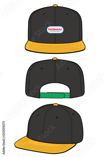 SNAPBACK Cap Fashion flat vector mockup design