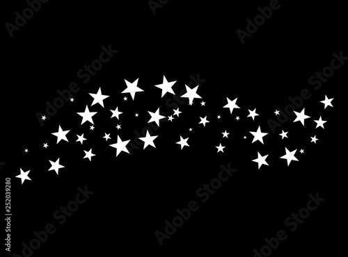 Fireworks star random source of flow. Shooting star. Stars on a black background.