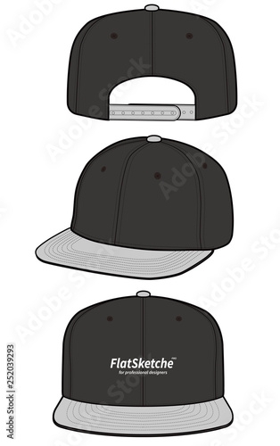 SNAPBACK Cap Fashion flat vector mockup design