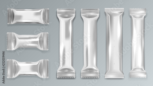 Silver Glossy Chocolate Bar Polyethylene Package Set