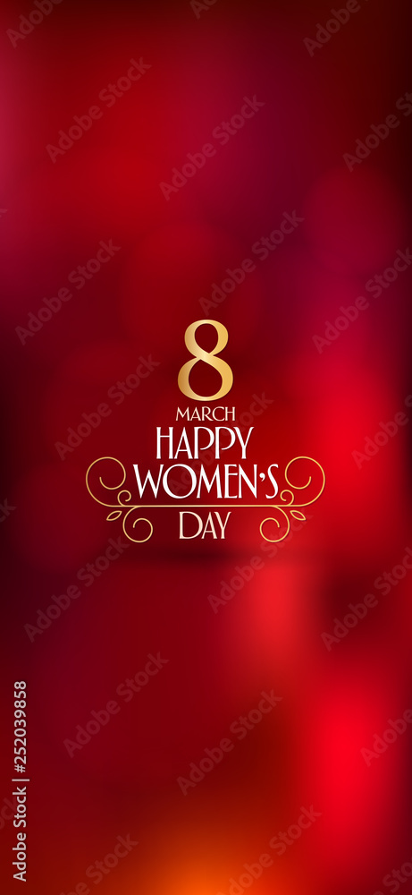 8 March. International Happy Women's Day Celebration. Billboard, Poster, Social Media, Story, Wishes Card, Greeting Card, Trendy Design Template. (TR: 8 Mart Dunya Kadinlar Gununuz Kutlu Olsun.)