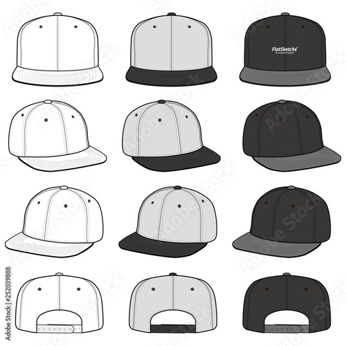 SNAPBACK Cap Fashion flat vector mockup design