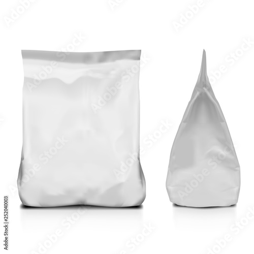 White Plastic Package. Front And Side View