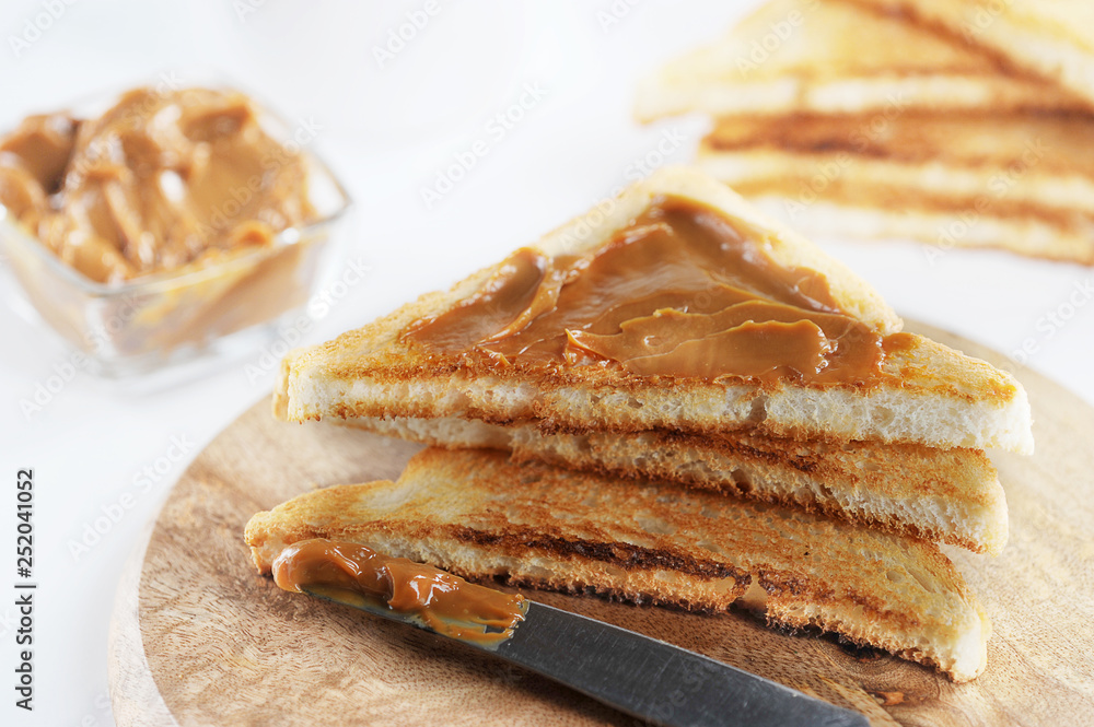 toasted toast with boiled condensed milk, jam toasted toast with boiled condensed milk, jam