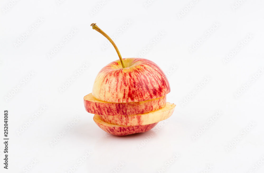 Red apple on white background