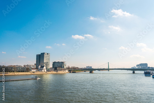 COLOGNE, GERMANY- March 14, 2018 : Rhine River view in Cologne, Germany. © ilolab