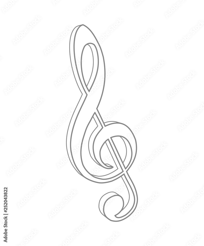 Obraz premium g-clef music note key icon