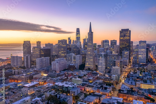 Canvas Print San Francisco downtown skyline aerial