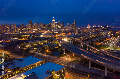 San Francisco downtown skyline aerial © blvdone