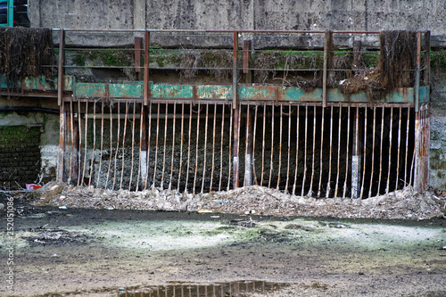 Iron grate of water drain sytem in water canal