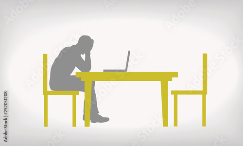 Sad Man At Desk