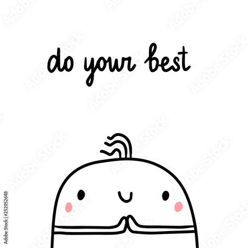 Do your best hand drawn illustration with cute marshmallow