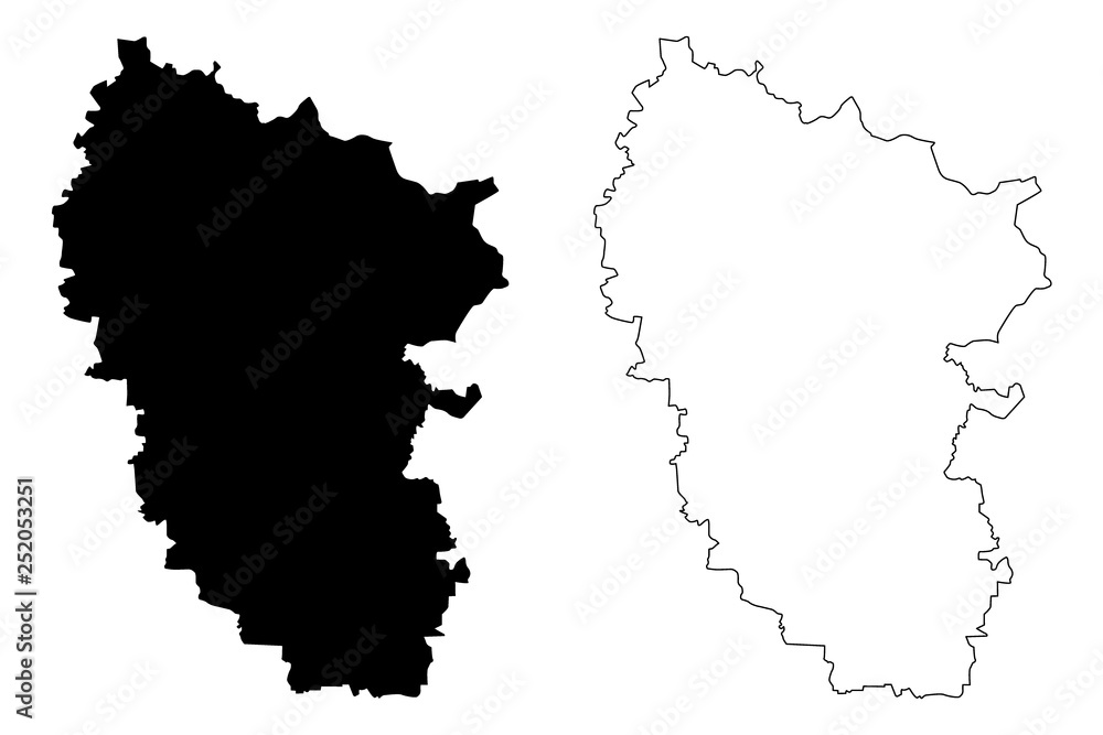 Luhansk Oblast (Administrative divisions of Ukraine, Oblasts of Ukraine) map vector illustration, scribble sketch Luhanshchyna map