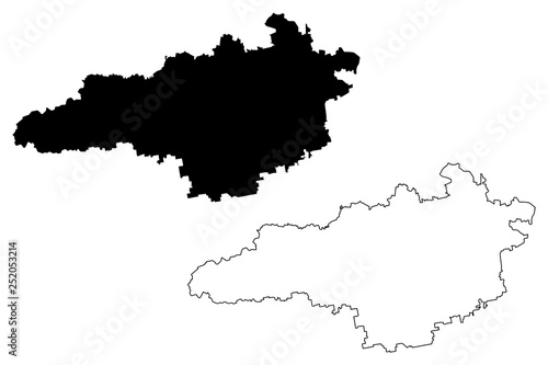 Kirovohrad Oblast (Administrative divisions of Ukraine, Oblasts of Ukraine) map vector illustration, scribble sketch Kirovohradschyna (Kropyvnytskyi Oblast) map