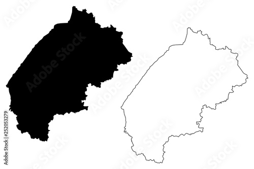 Lviv Oblast (Administrative divisions of Ukraine, Oblasts of Ukraine) map vector illustration, scribble sketch L’vivshchyna map