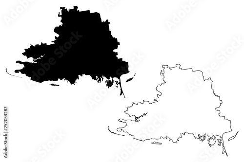 Kherson Oblast (Administrative divisions of Ukraine, Oblasts of Ukraine) map vector illustration, scribble sketch Khersonshchyna map