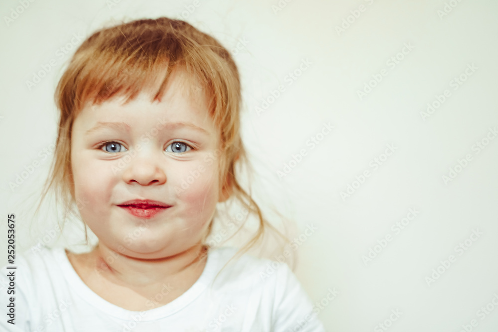 the face of a happy girl